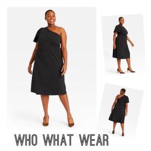 Who What Wear One Shoulder Flutter Dress Size 3X